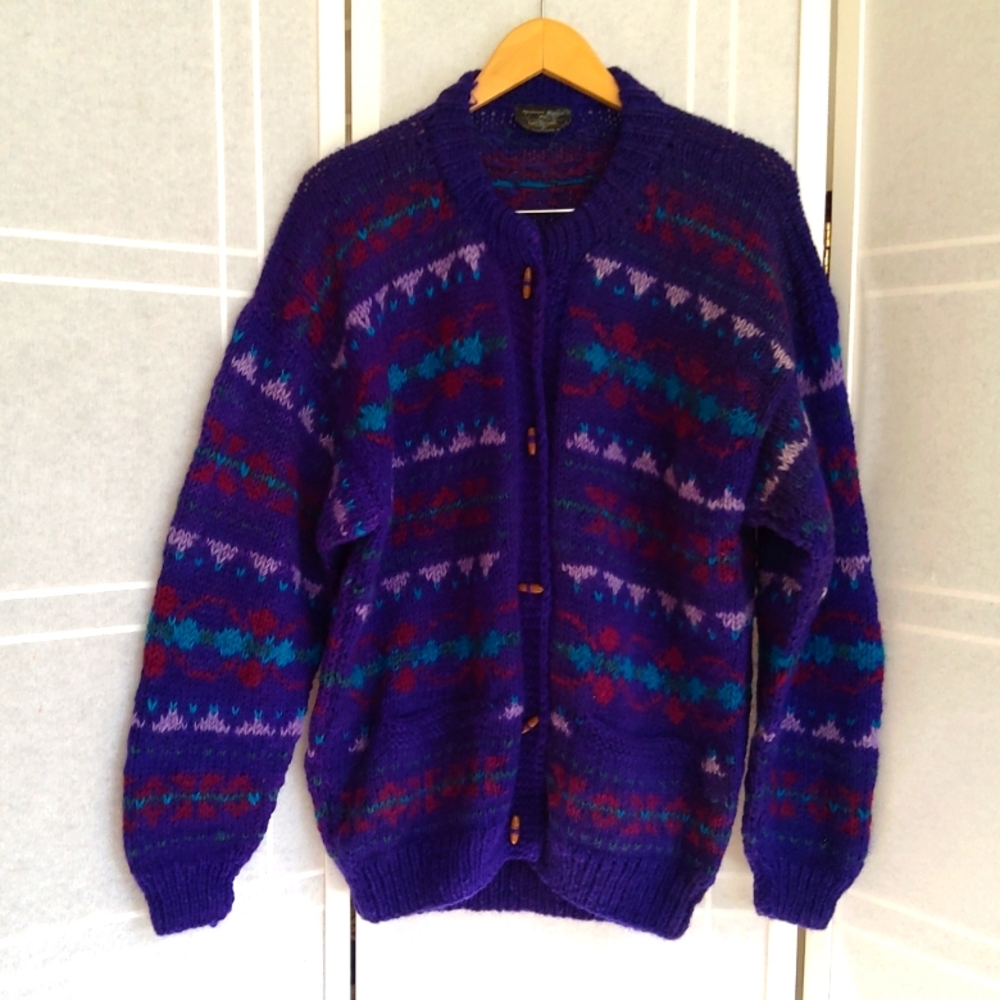 NWOT! LOST HORIZONS  handmade in Nepal Himalayan wool cardigan